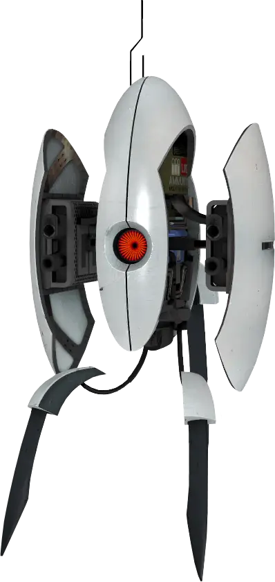 Futuristic Robotic Turret with Red Eye Sensor