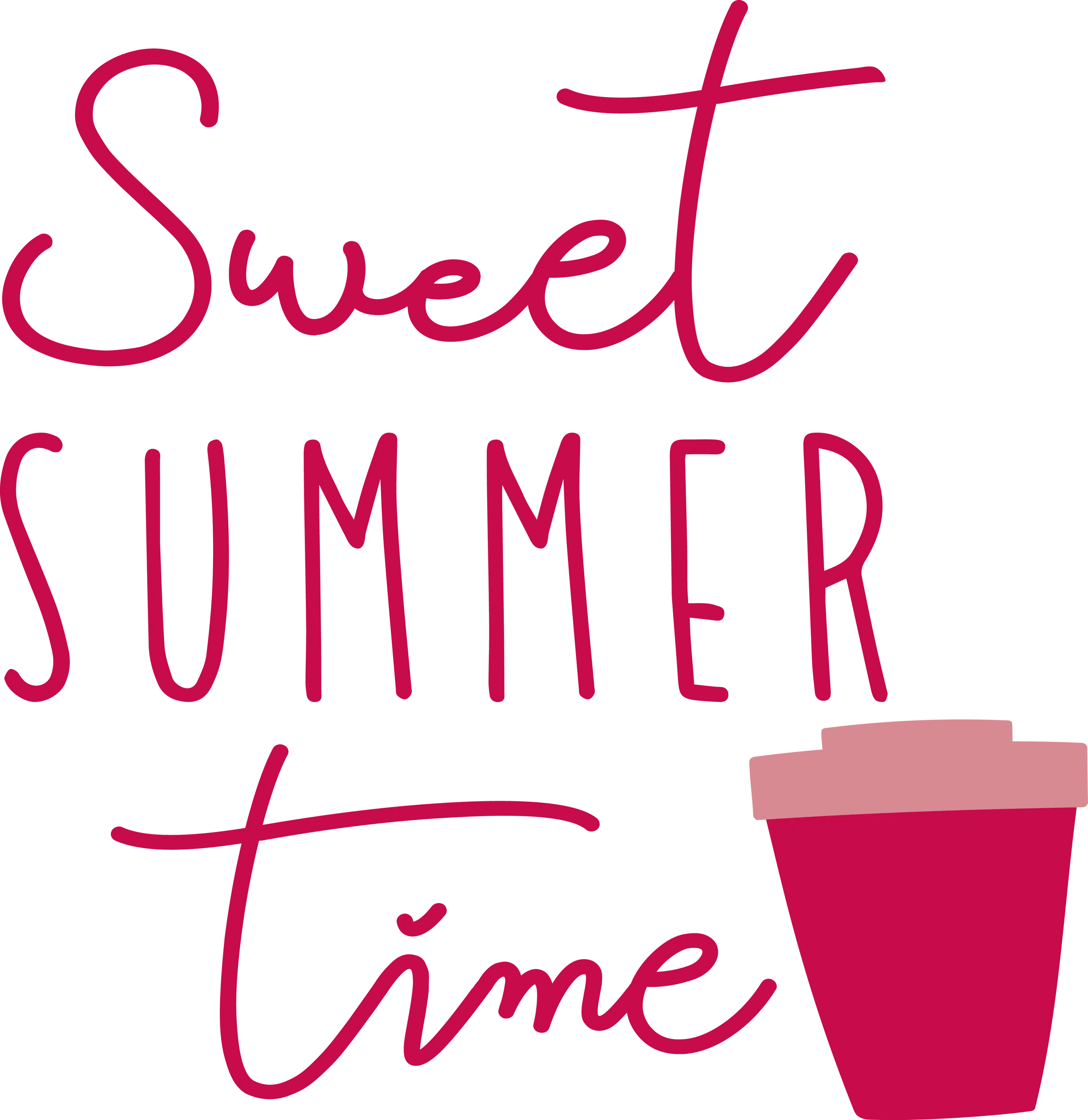 Sweet Summer Time Text with Coffee Cup