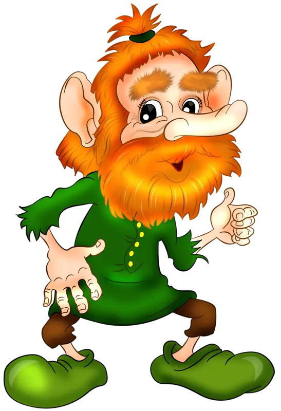 Green Cartoon Leprechaun Character