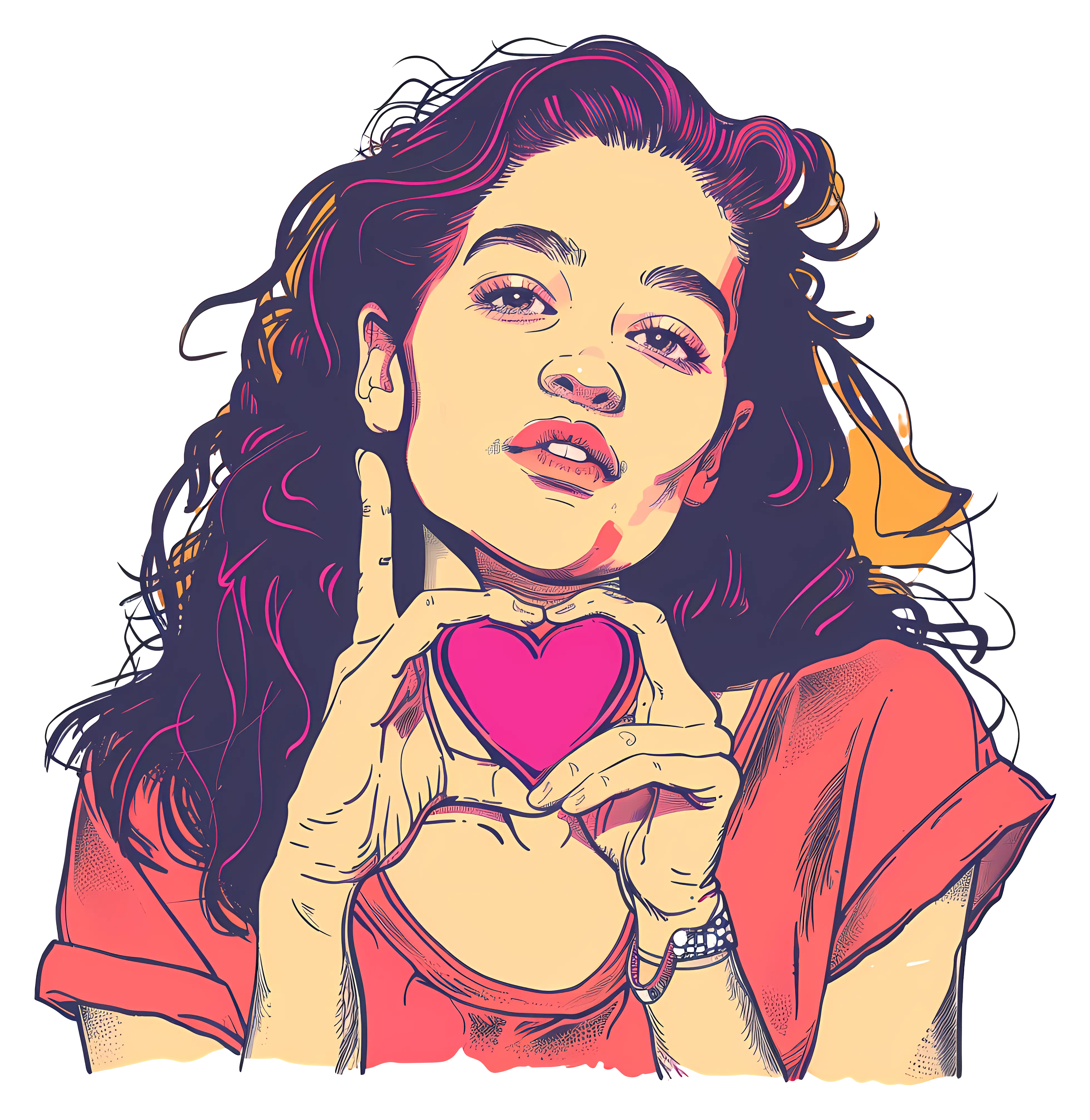 Girl Making Heart Gesture