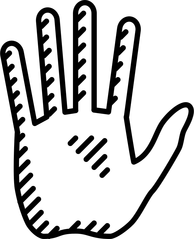Black and White Outline of Hand Drawing