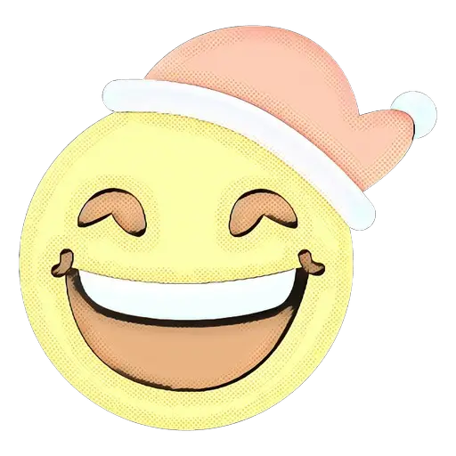 Smiling Emoji in Santa Hat for Christmas