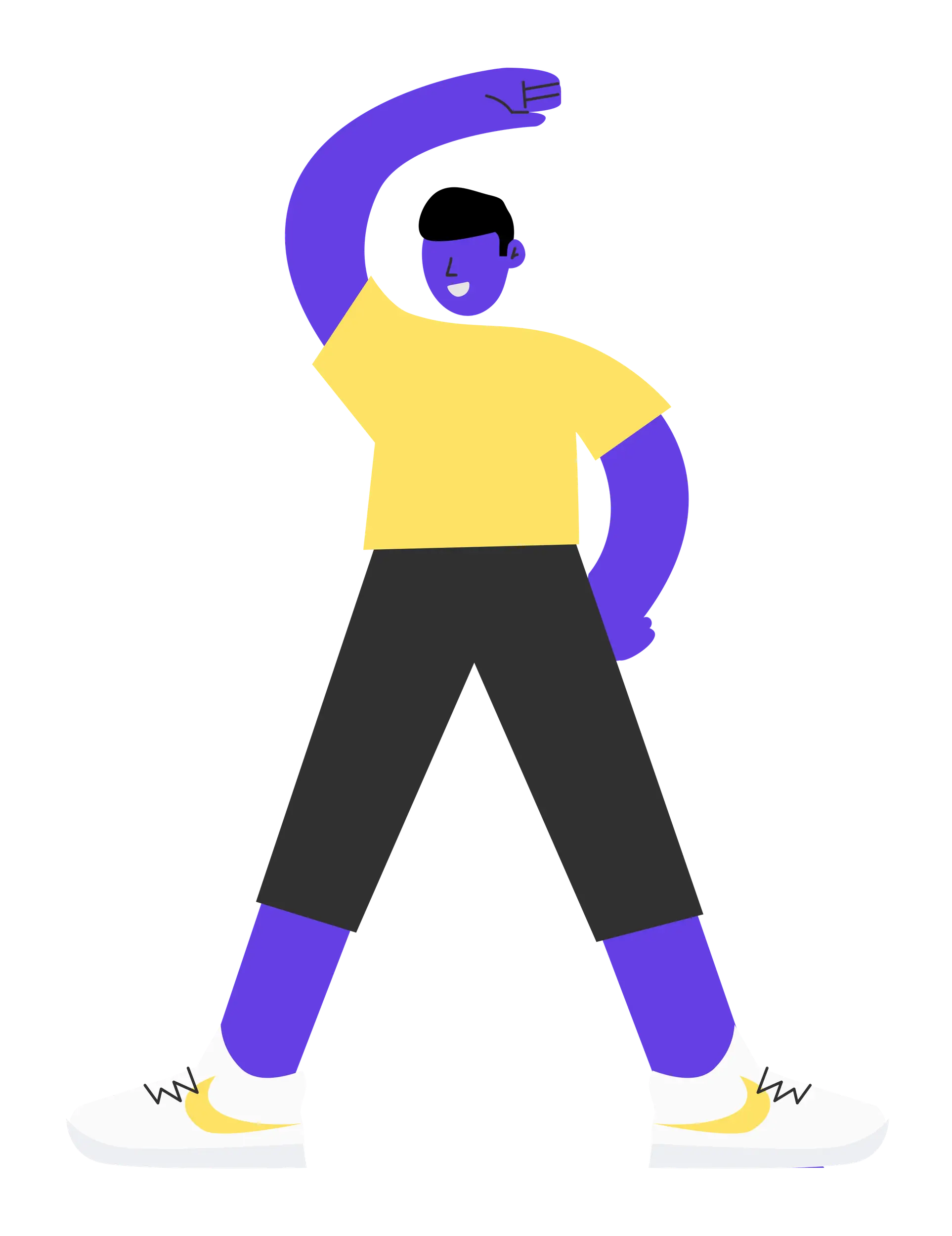Illustrated Person Stretching for Fitness