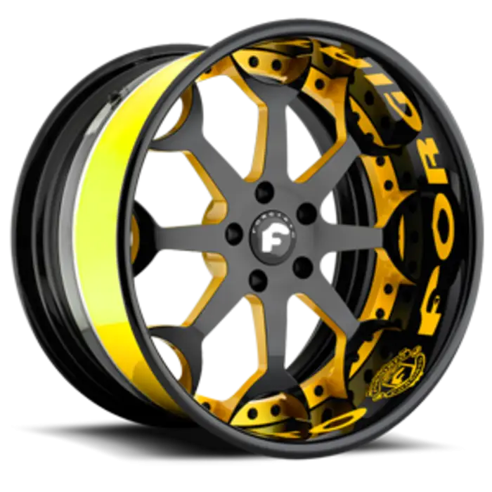 Stylish Gold and Black Car Wheel
