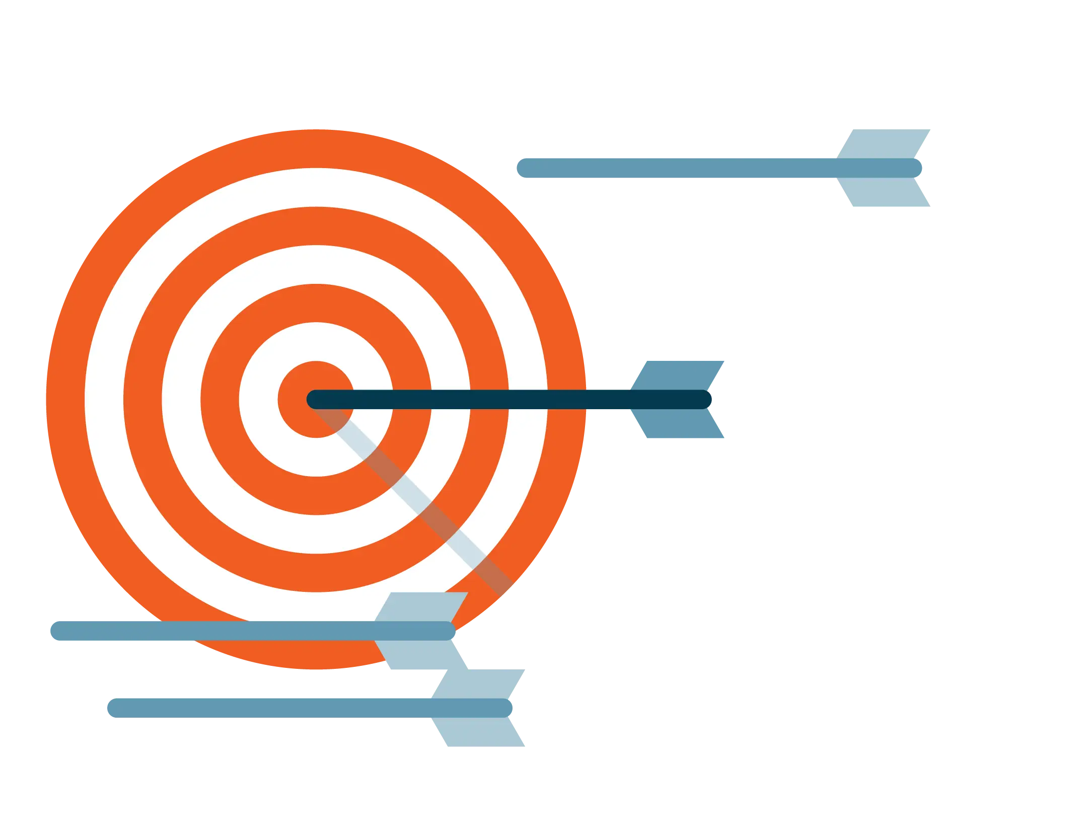 Orange Target with Multiple Arrows