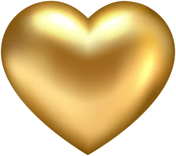 Golden Heart Shape Emblem of Love