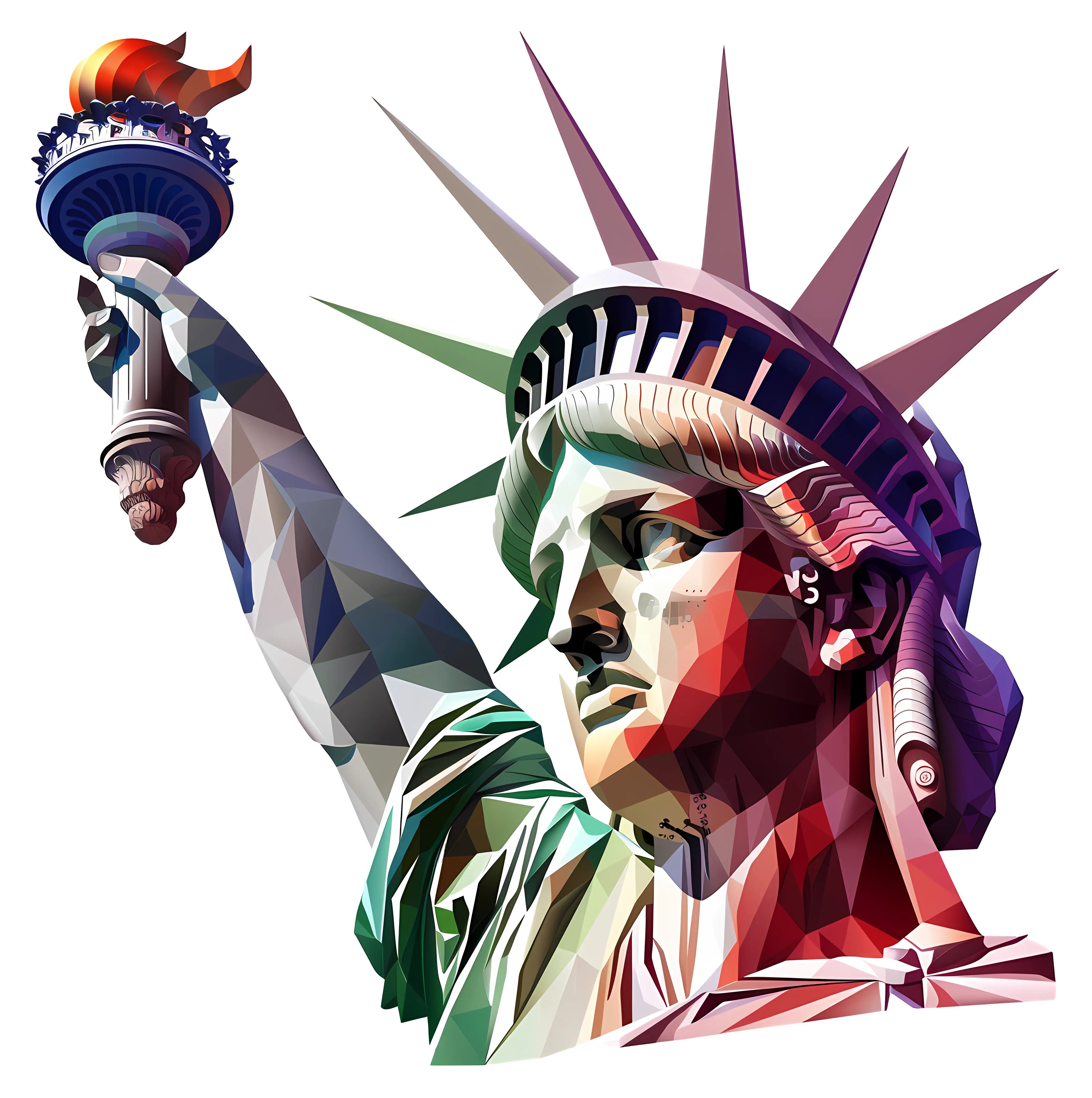 Colorful Statue of Liberty Illustration