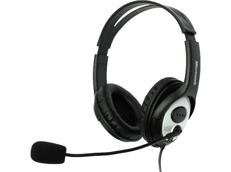 Black Headset with Microphone for Communication