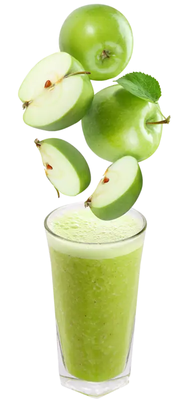 Green Apple Juice with Floating Fruit