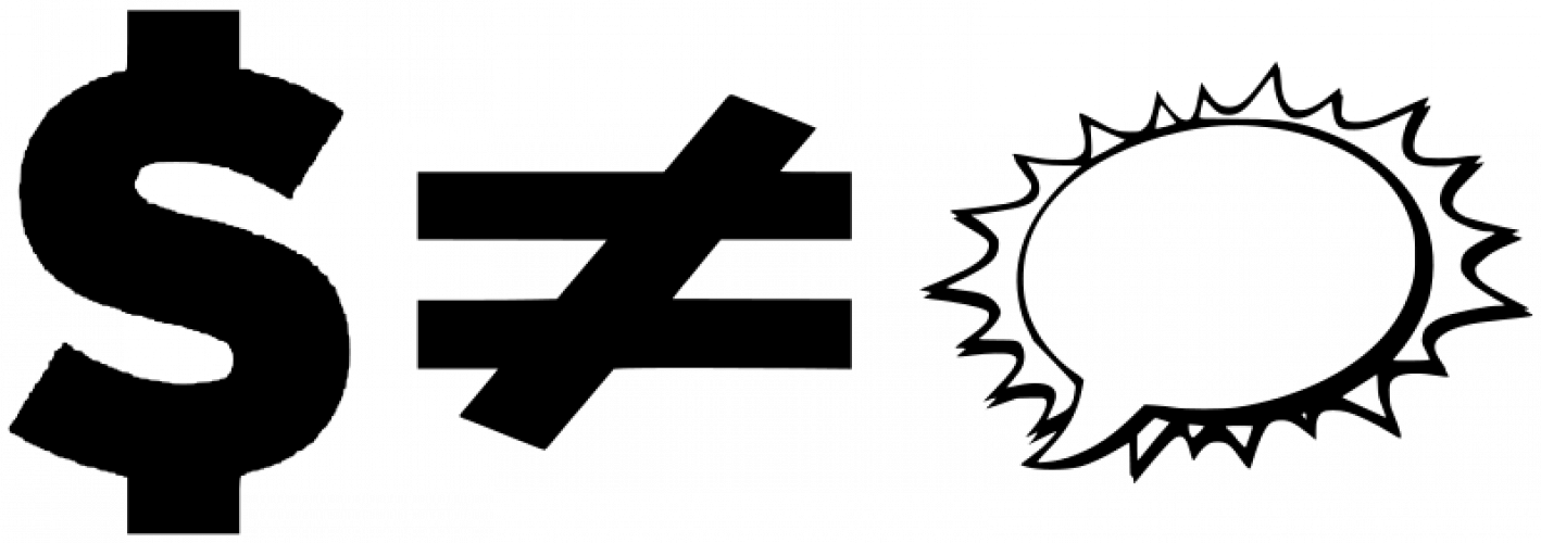 Dollar and Inequality Symbol Illustration