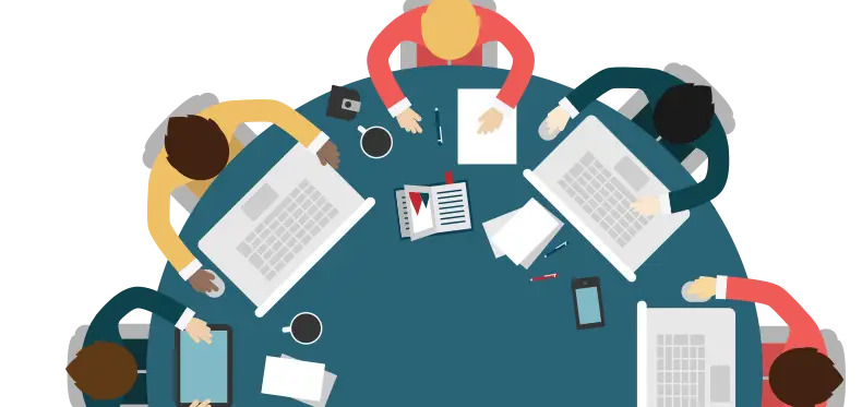 Business Team Collaborating at Meeting Table