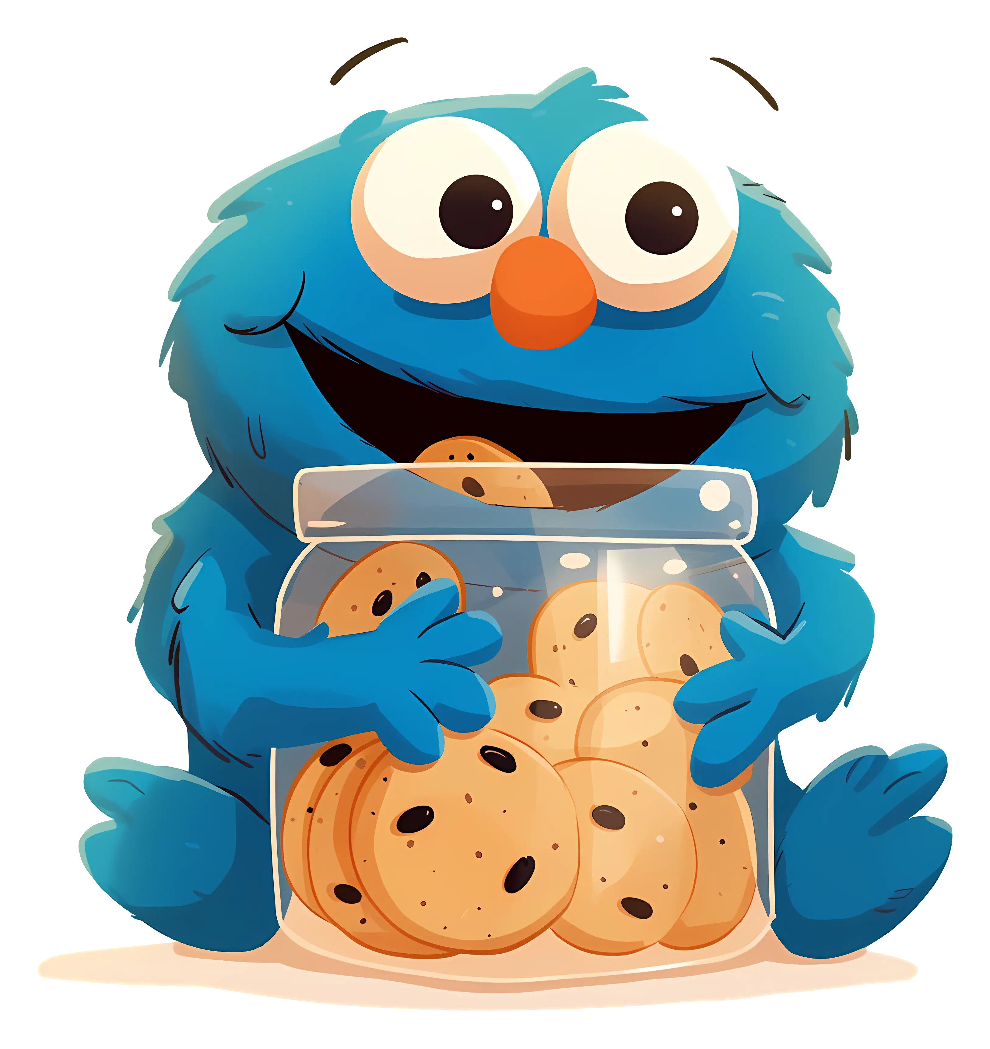 Blue Monster Enjoying Cookies
