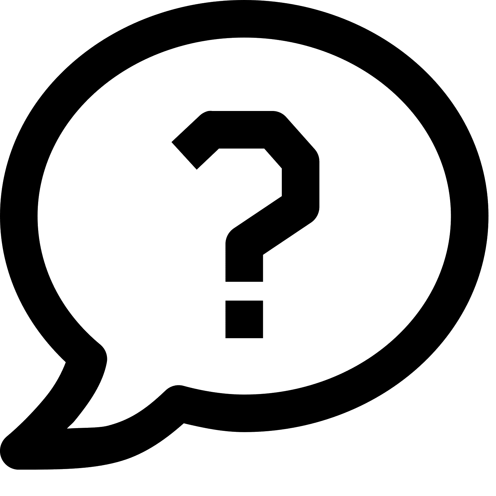 Simple Speech Bubble Icon with a Question Mark