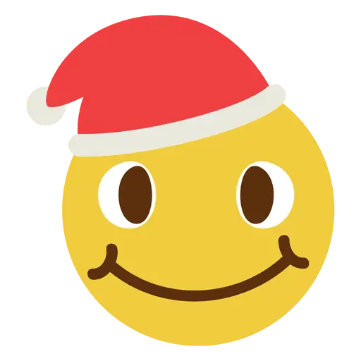 Smiley Face with Santa Hat for Christmas Cheer