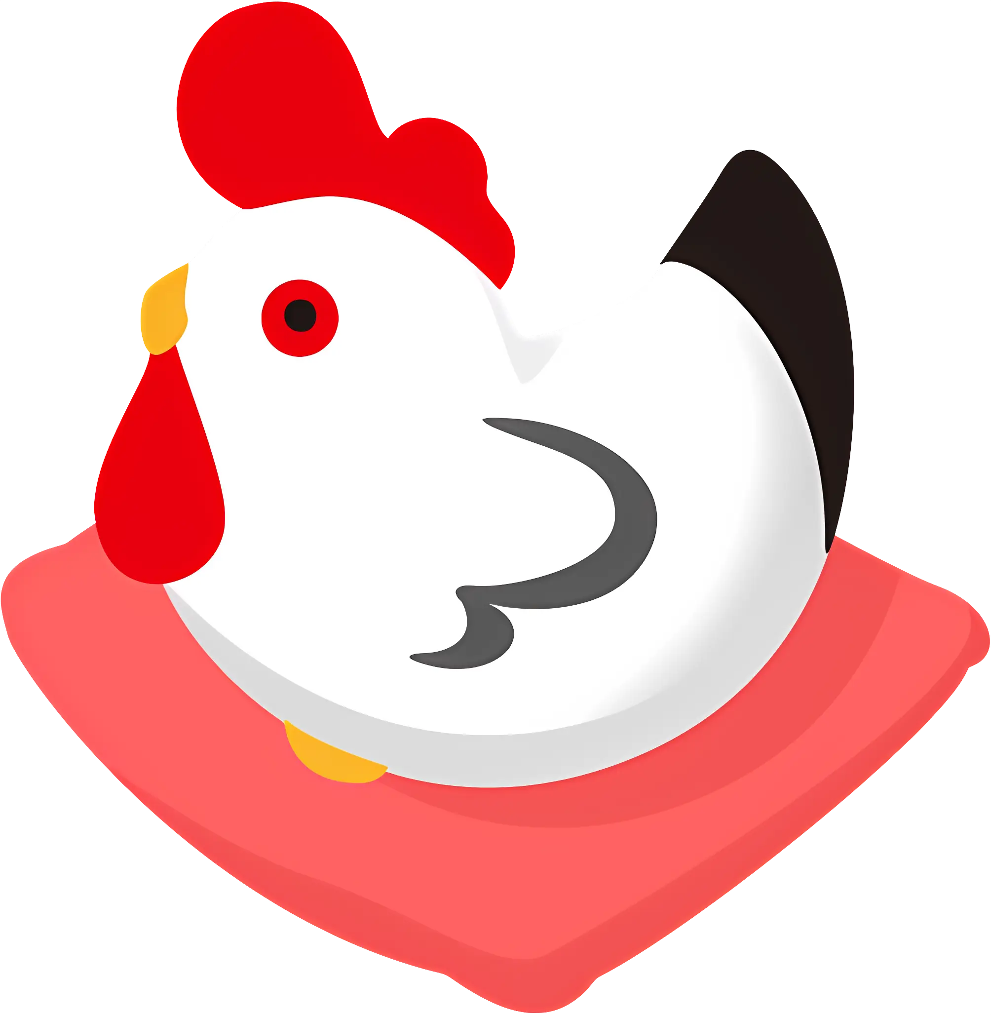 Cartoon Hen Sitting on a Pillow