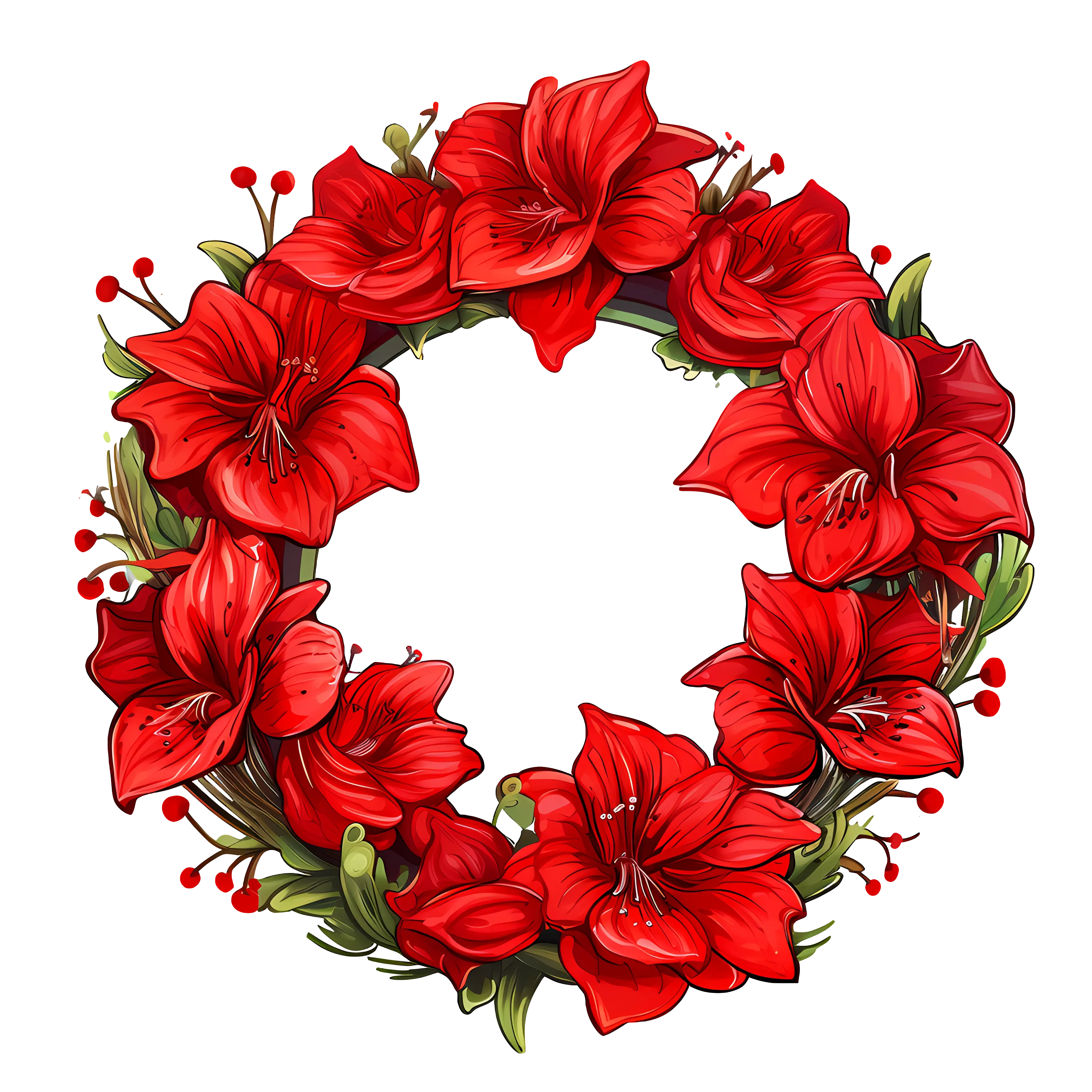Red Flower Wreath