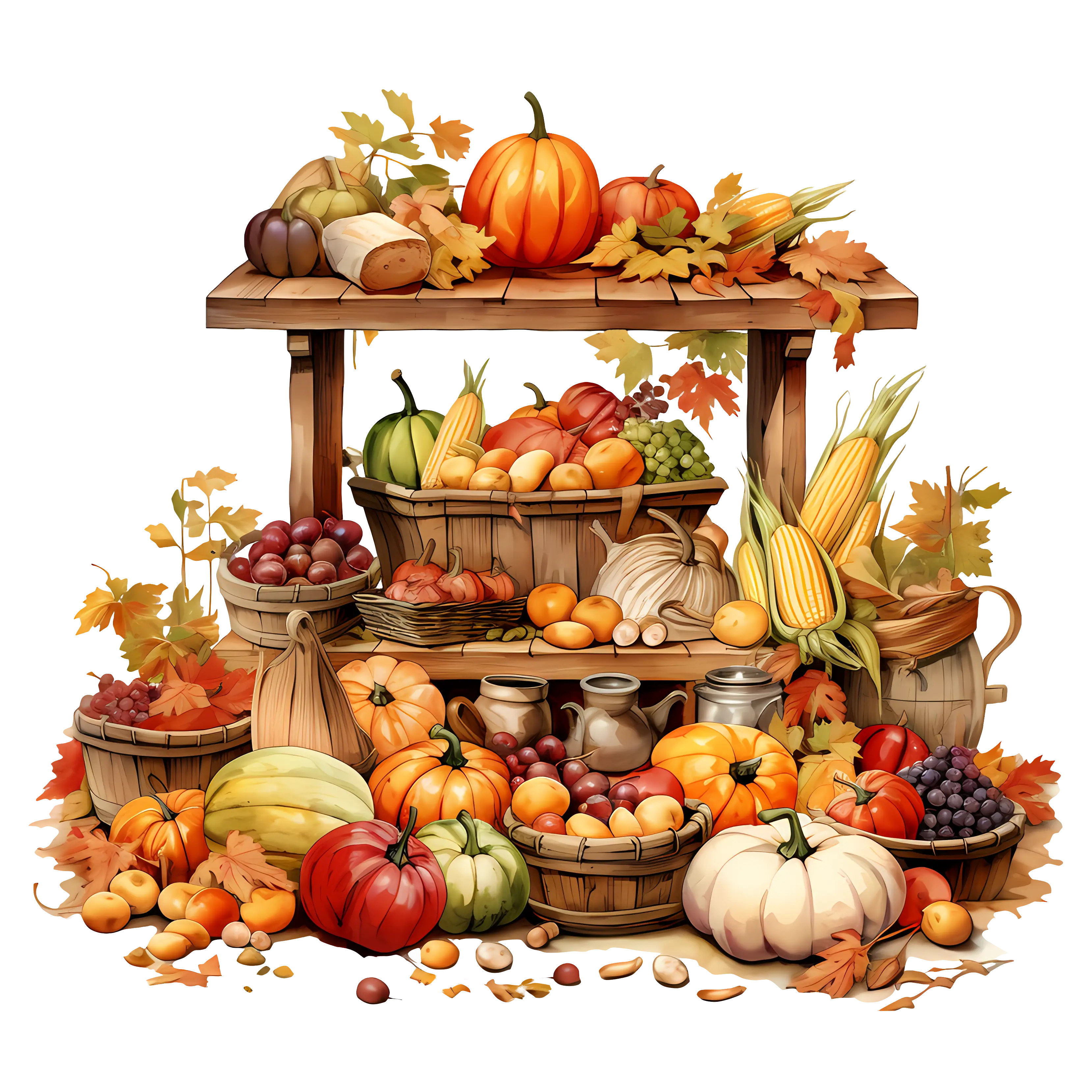 Autumn Harvest Vegetables Display
