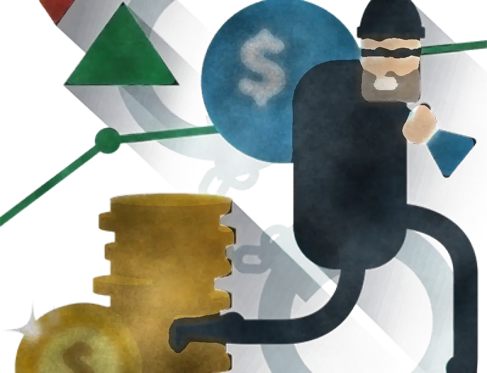 Cartoon Thief with Money Bag
