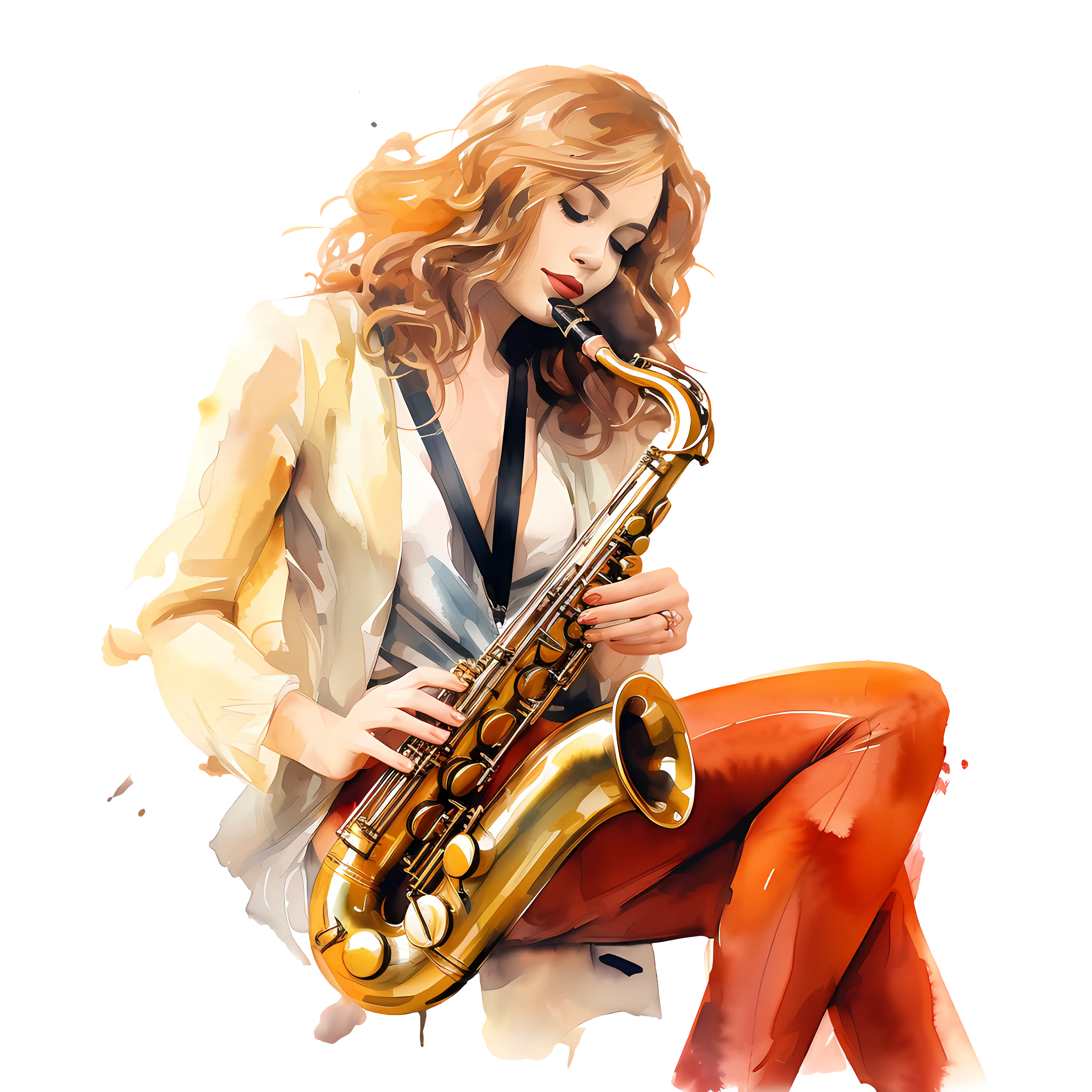 Woman Playing Saxophone