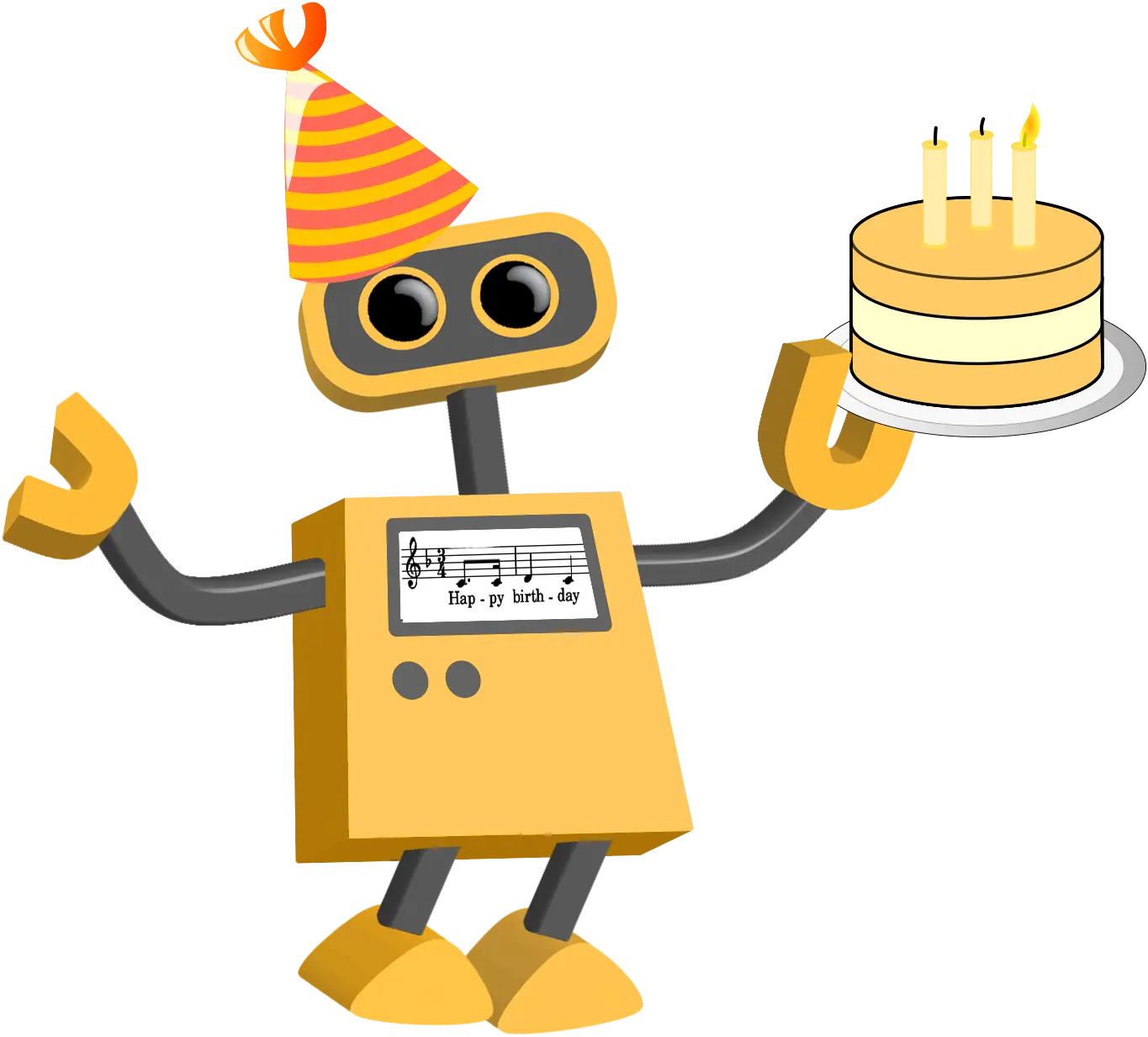 Party Robot with Cake