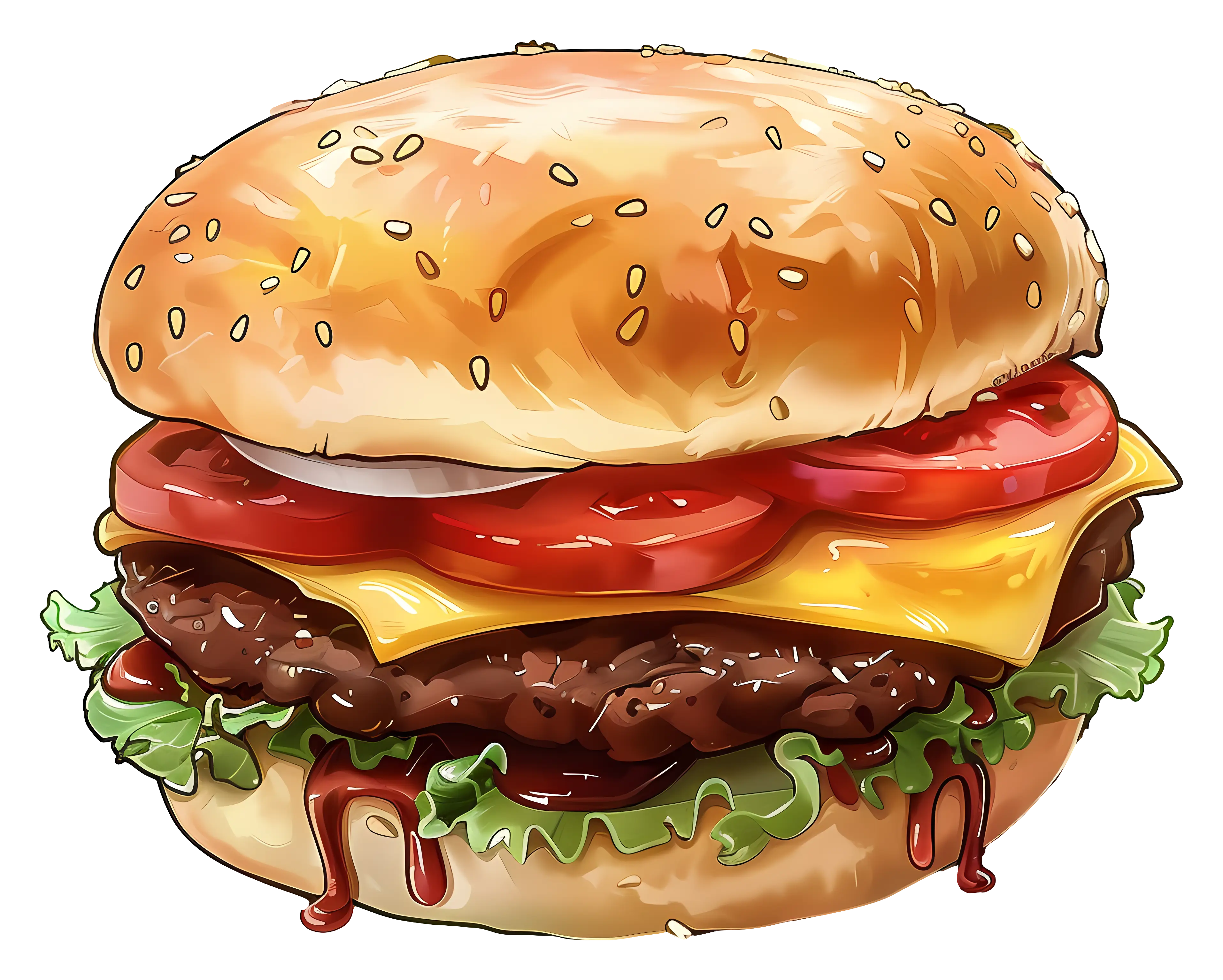 Delicious Cheeseburger Illustration