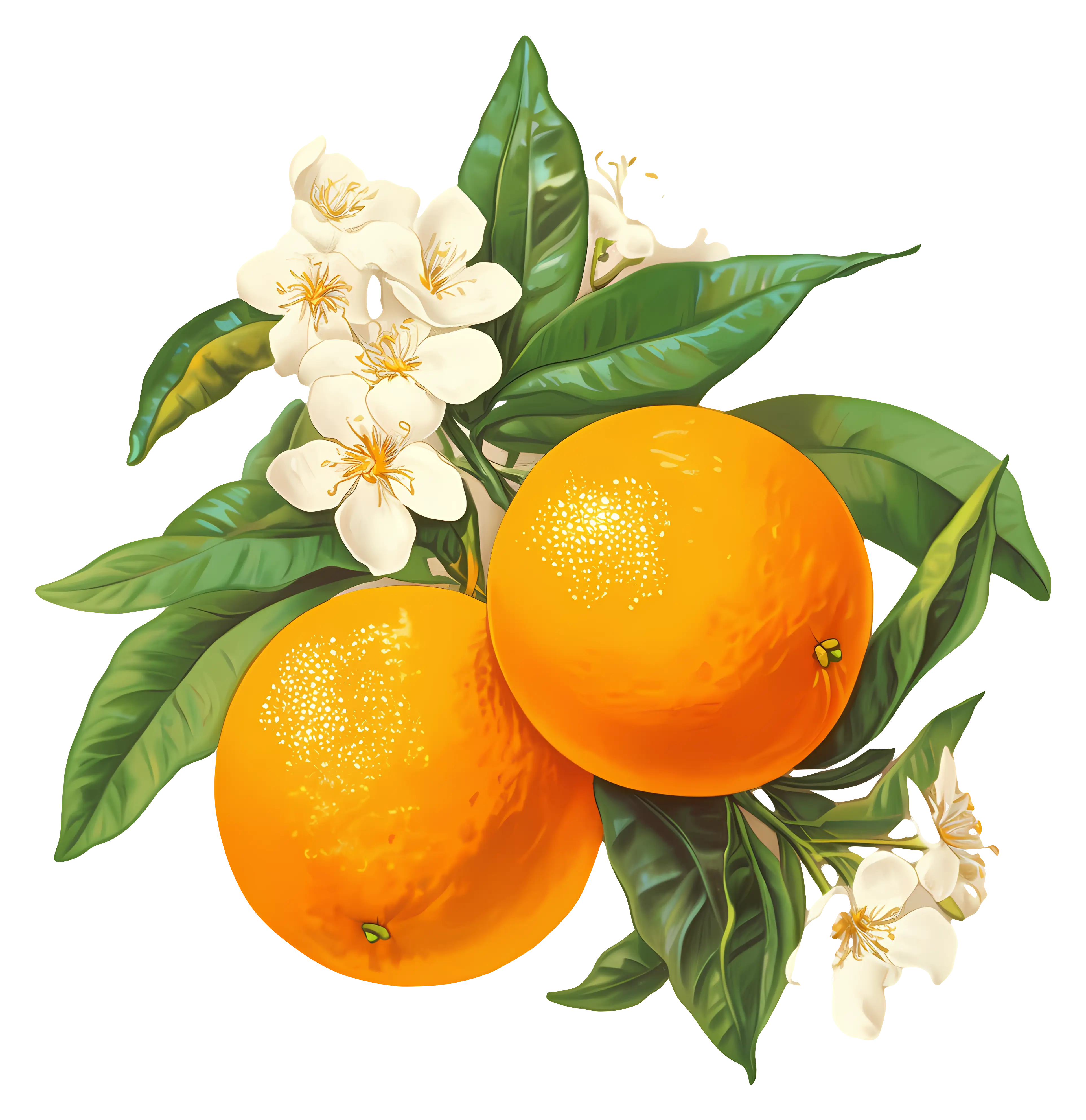 Oranges with Blossoms