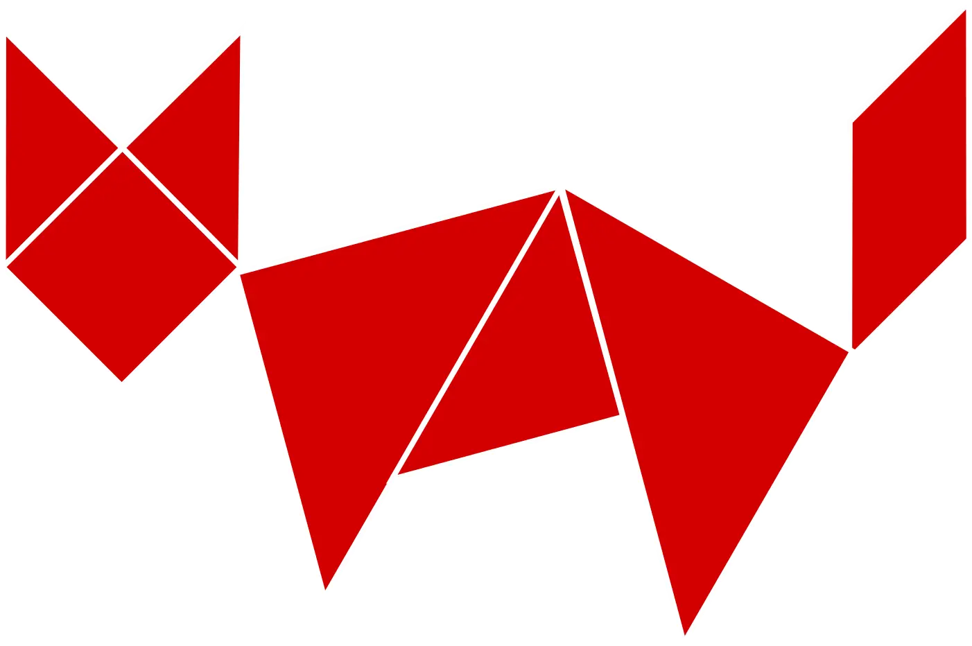 Red Cat Tangram Puzzle Design