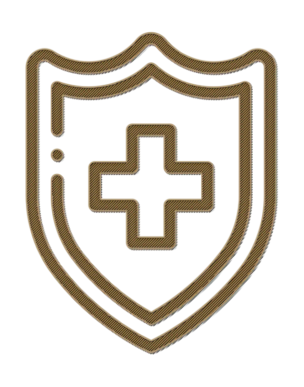 Shield with Medical Cross Icon for Safety