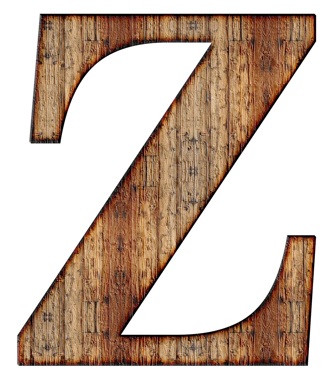 Rustic Wooden Letter Z Design