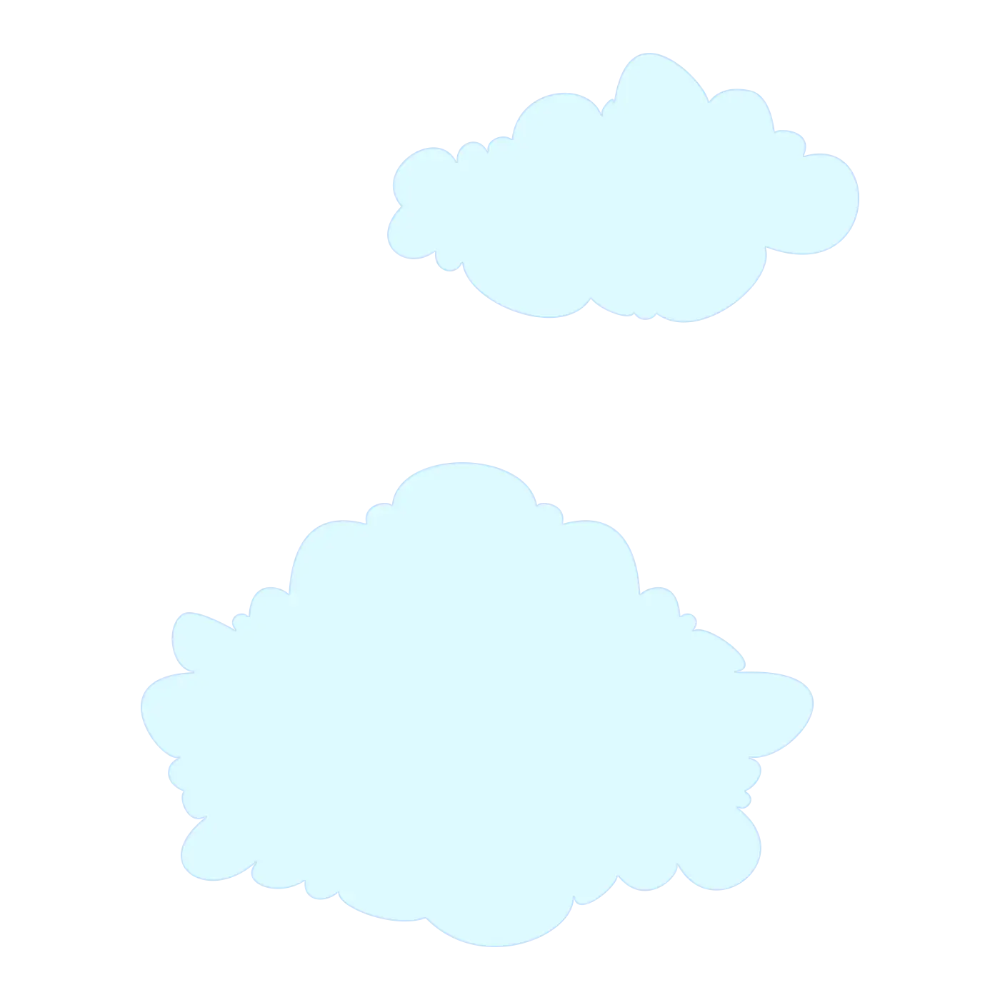 Light Blue Cloud Shapes