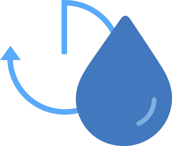 Blue Water Drop with Circular Arrow