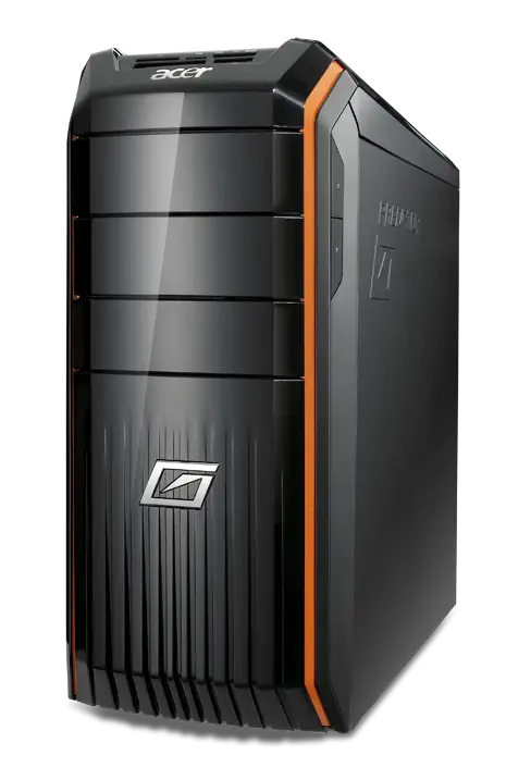 Black Desktop PC with Orange Accents