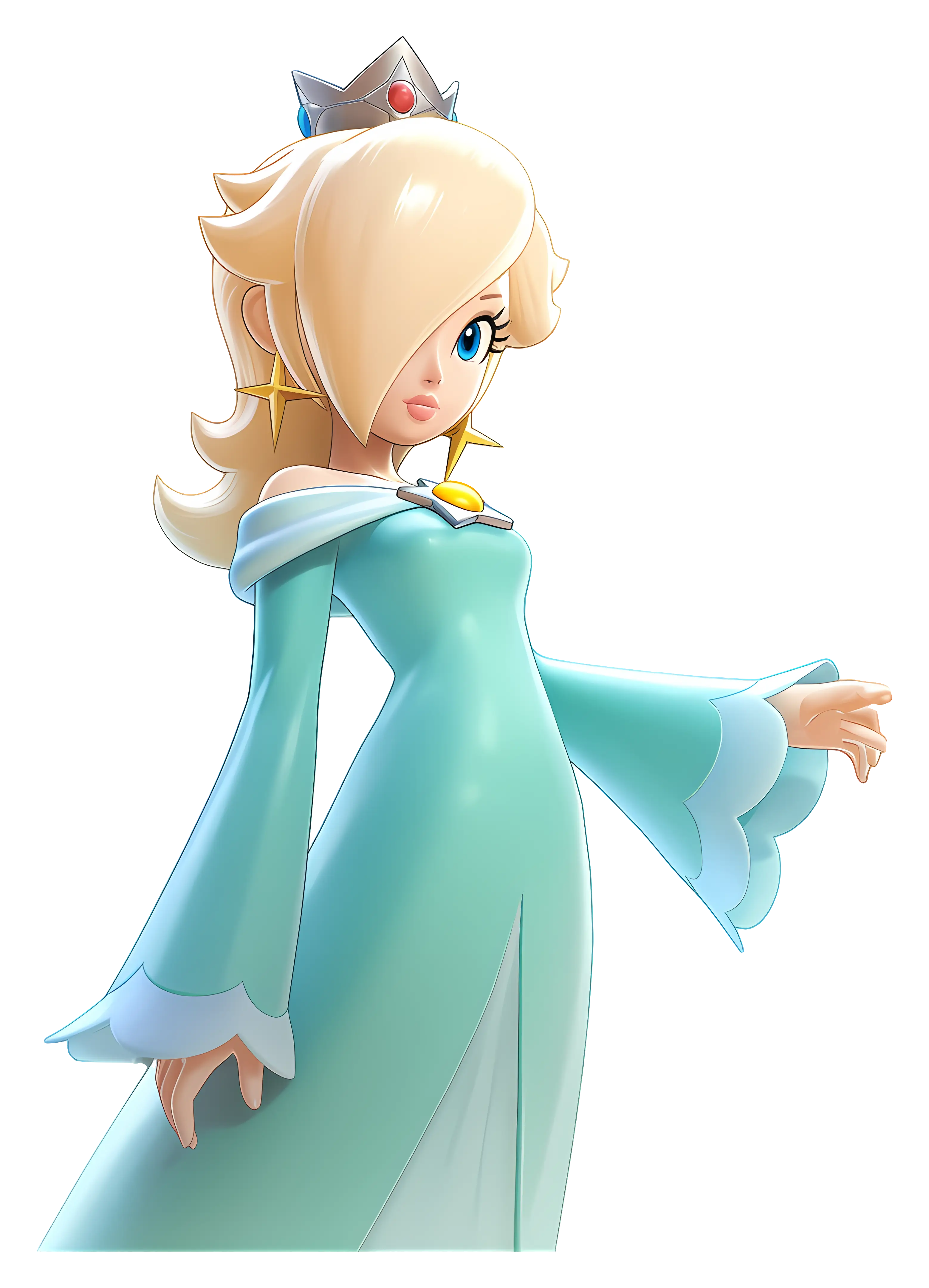Elegant Princess in Blue Dress