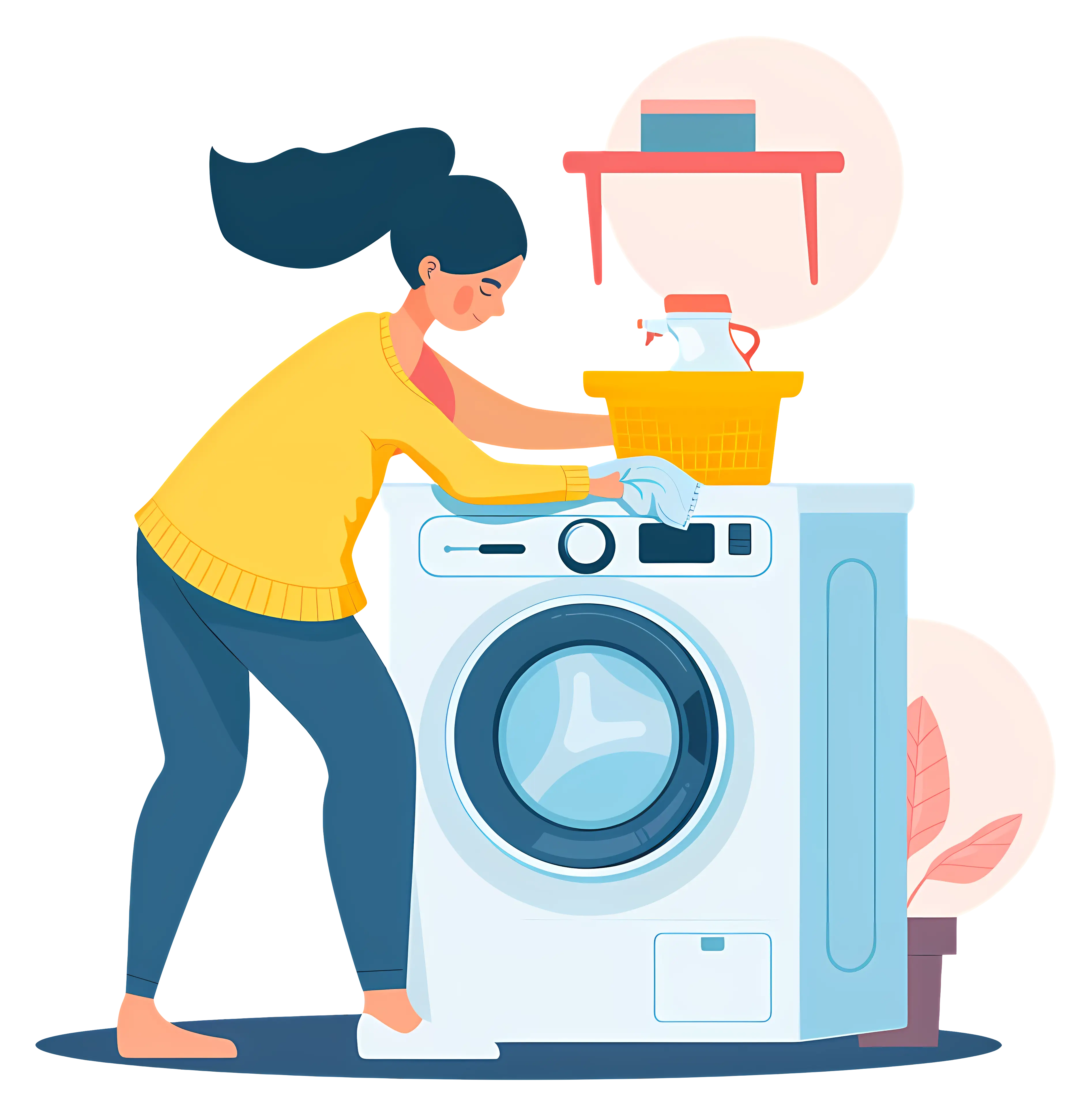 Woman Cleaning Washing Machine