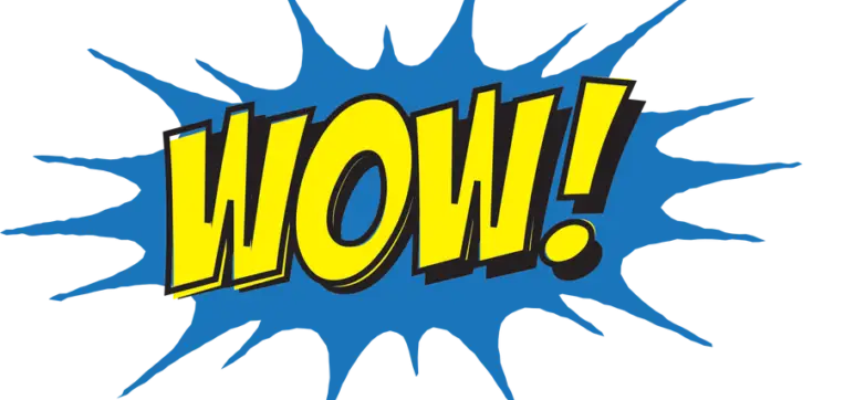 Comic-Style WOW Icon with Blue Explosion