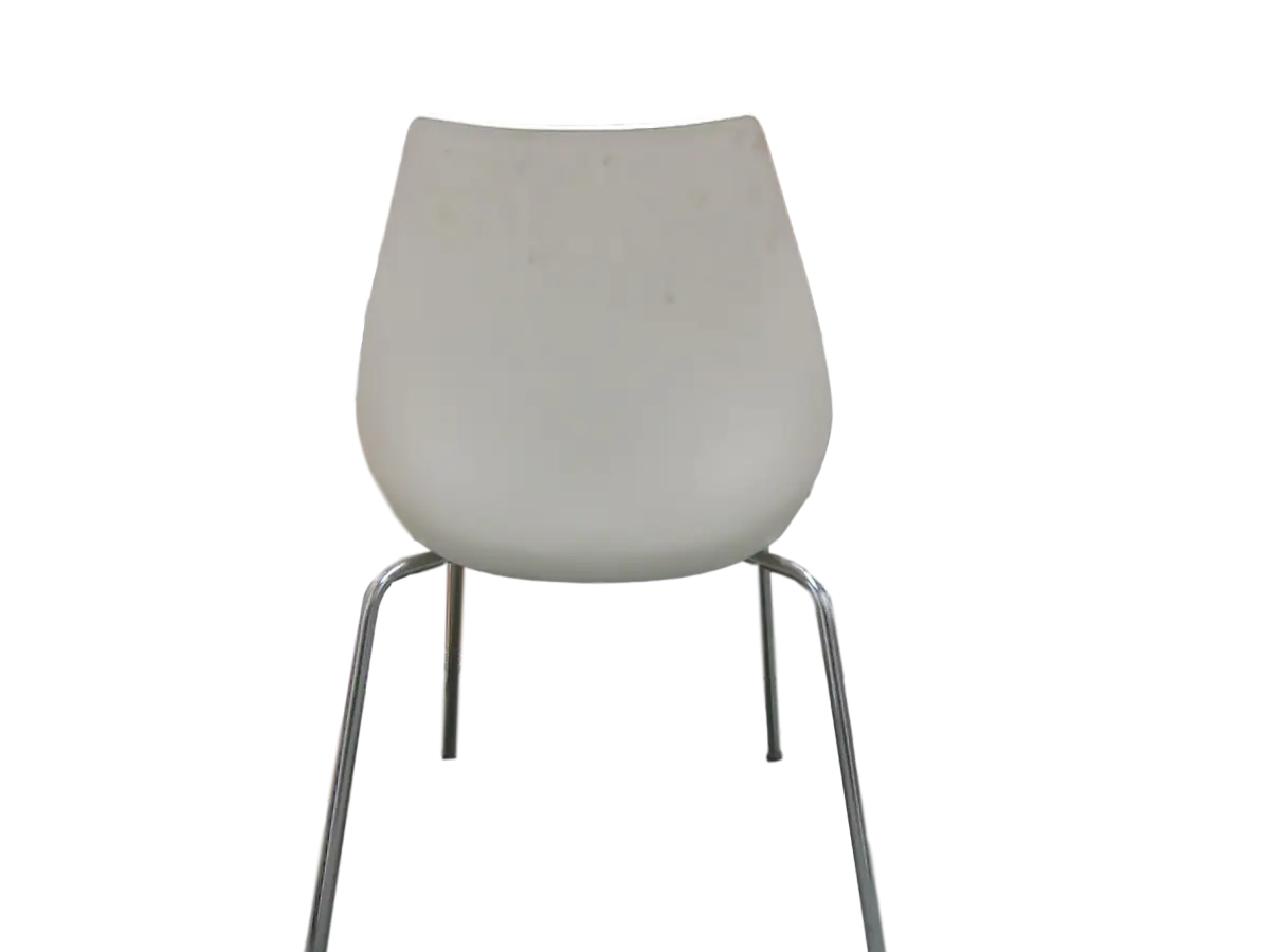 Minimalist White Chair with Metal Frame