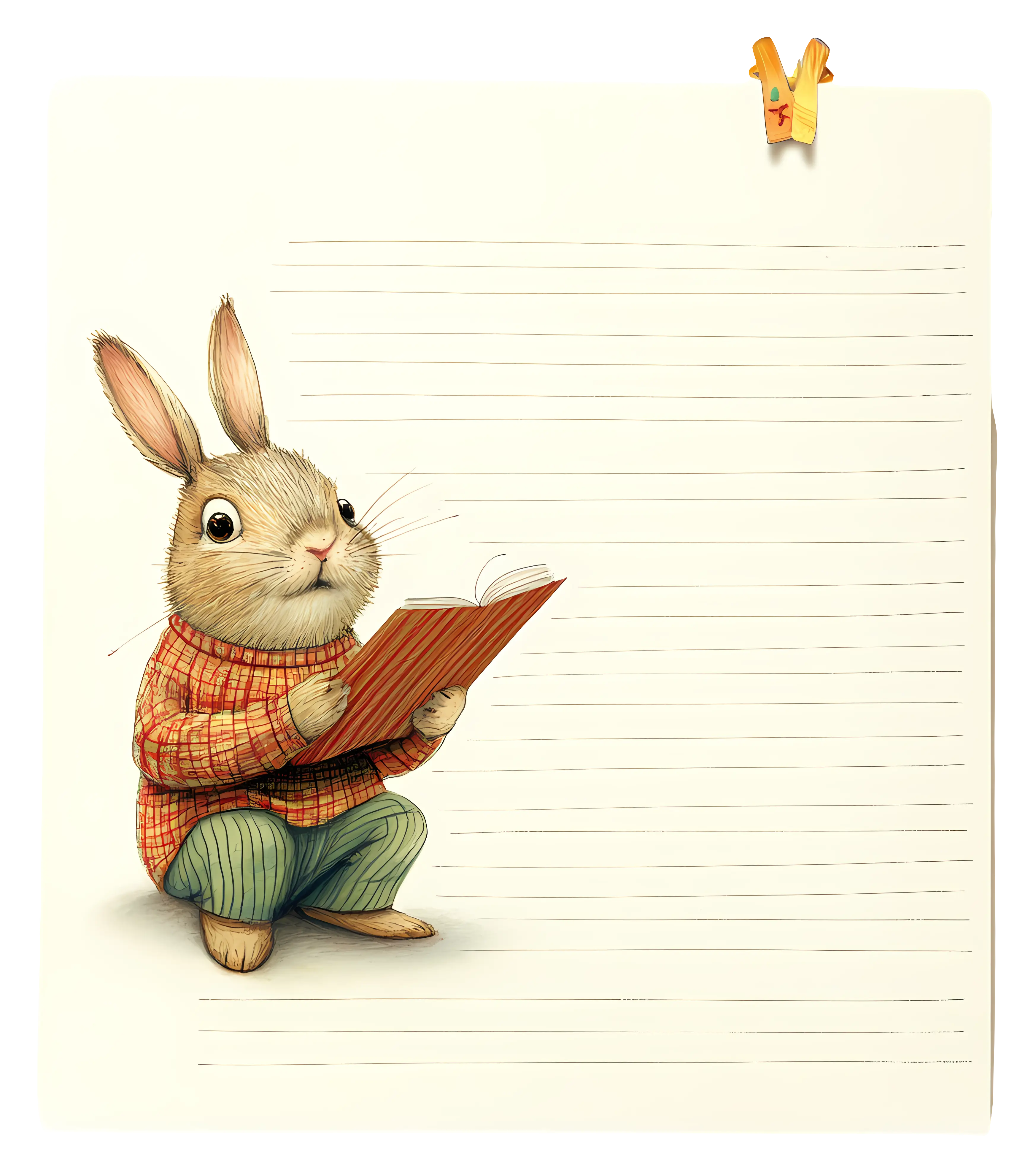 Rabbit Reading a Book