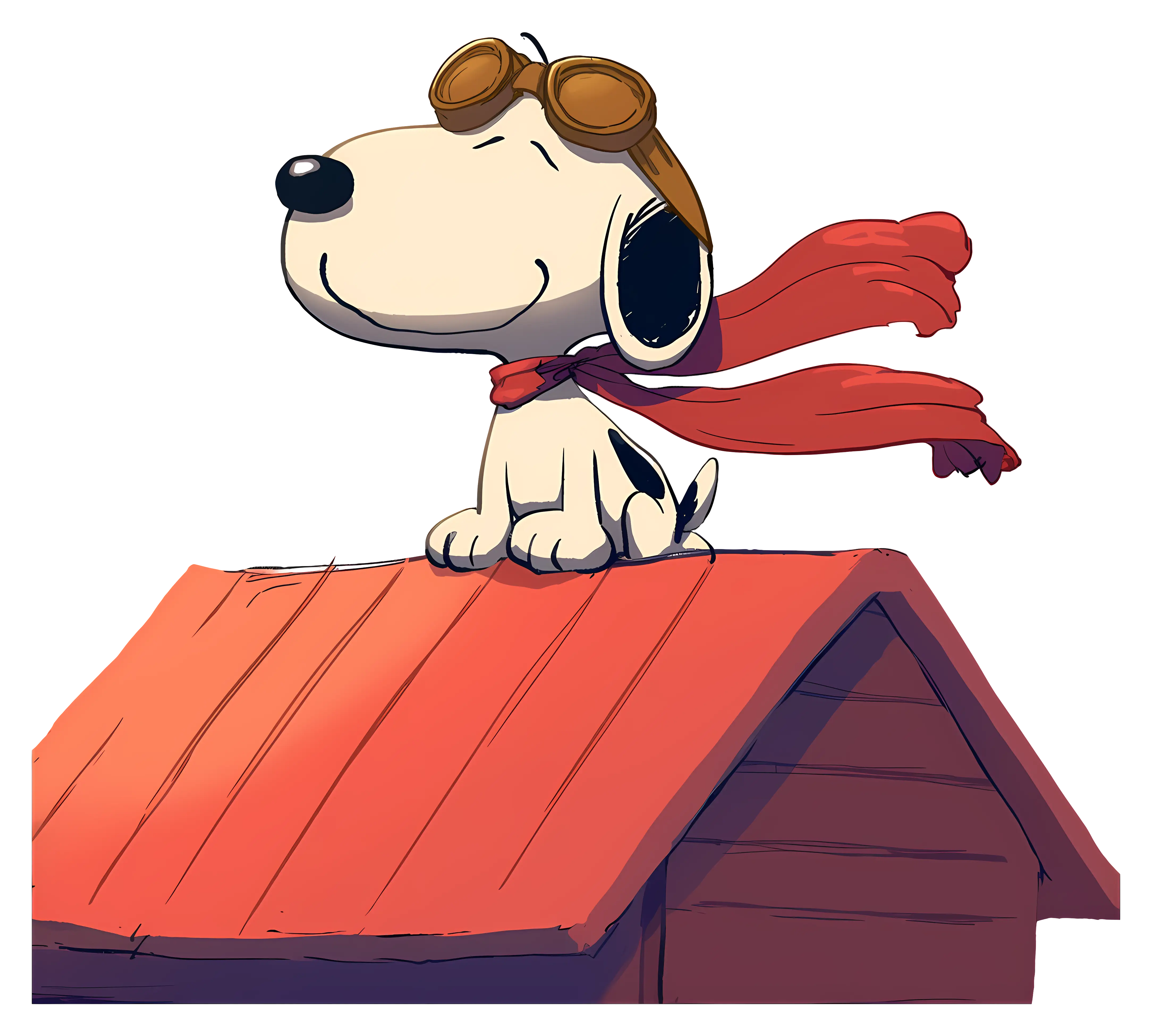Snoopy Sitting on Red Doghouse