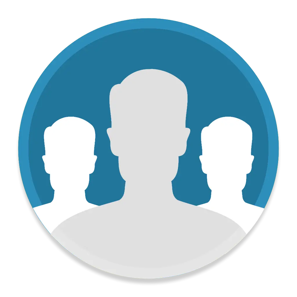 People Icon in Blue Circle for Social Connectivity