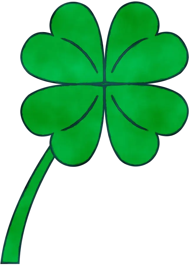 Green Four-Leaf Clover Symbol for Luck