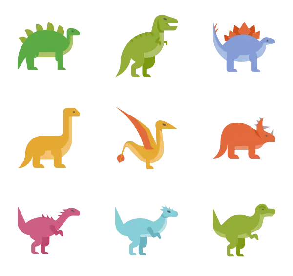 Colorful Cartoon Dinosaurs Illustration