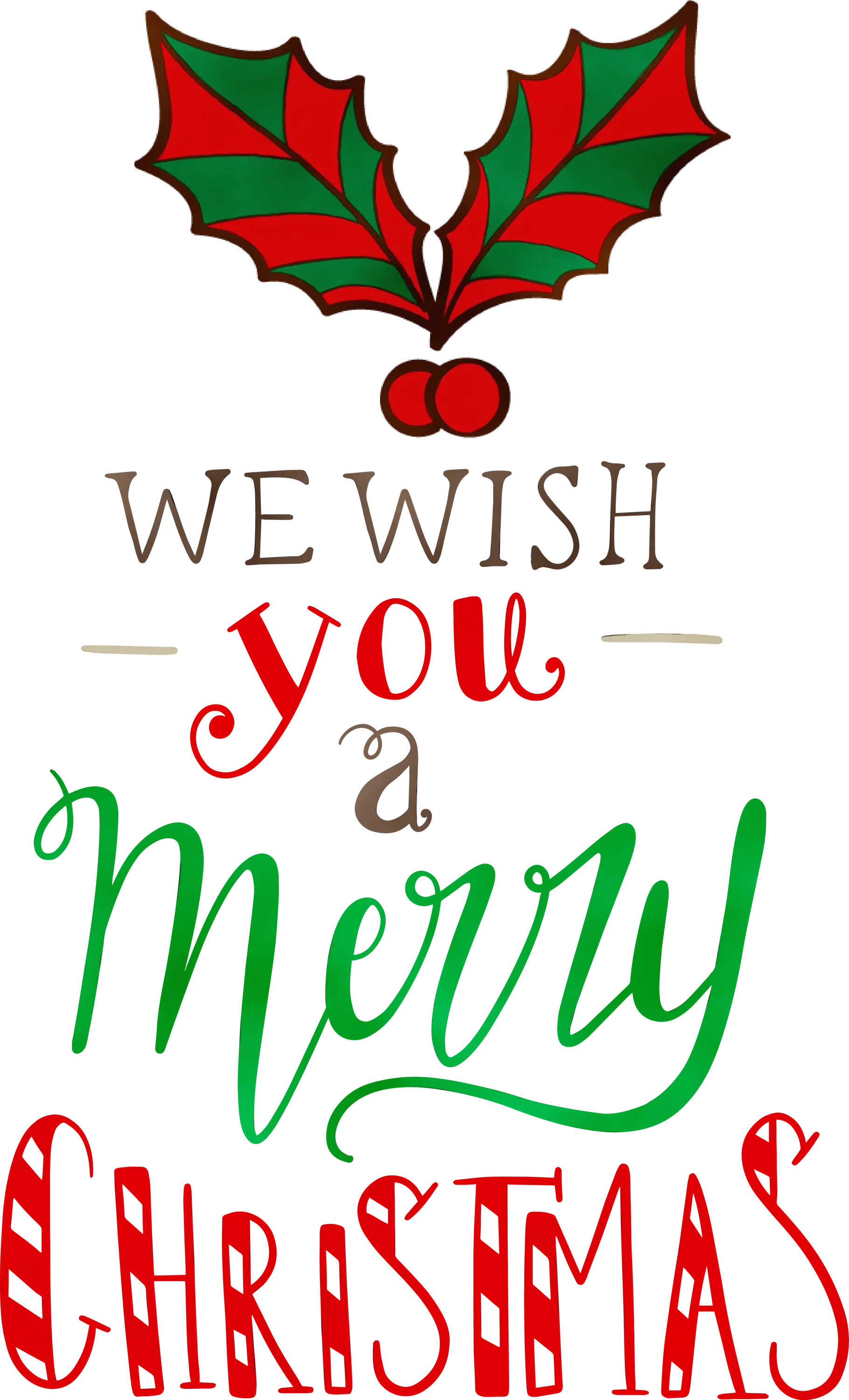 Festive Christmas Wish with Holly Design