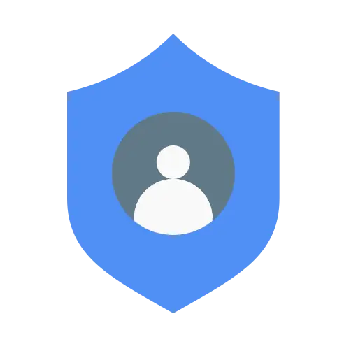 Blue Shield Icon with Person