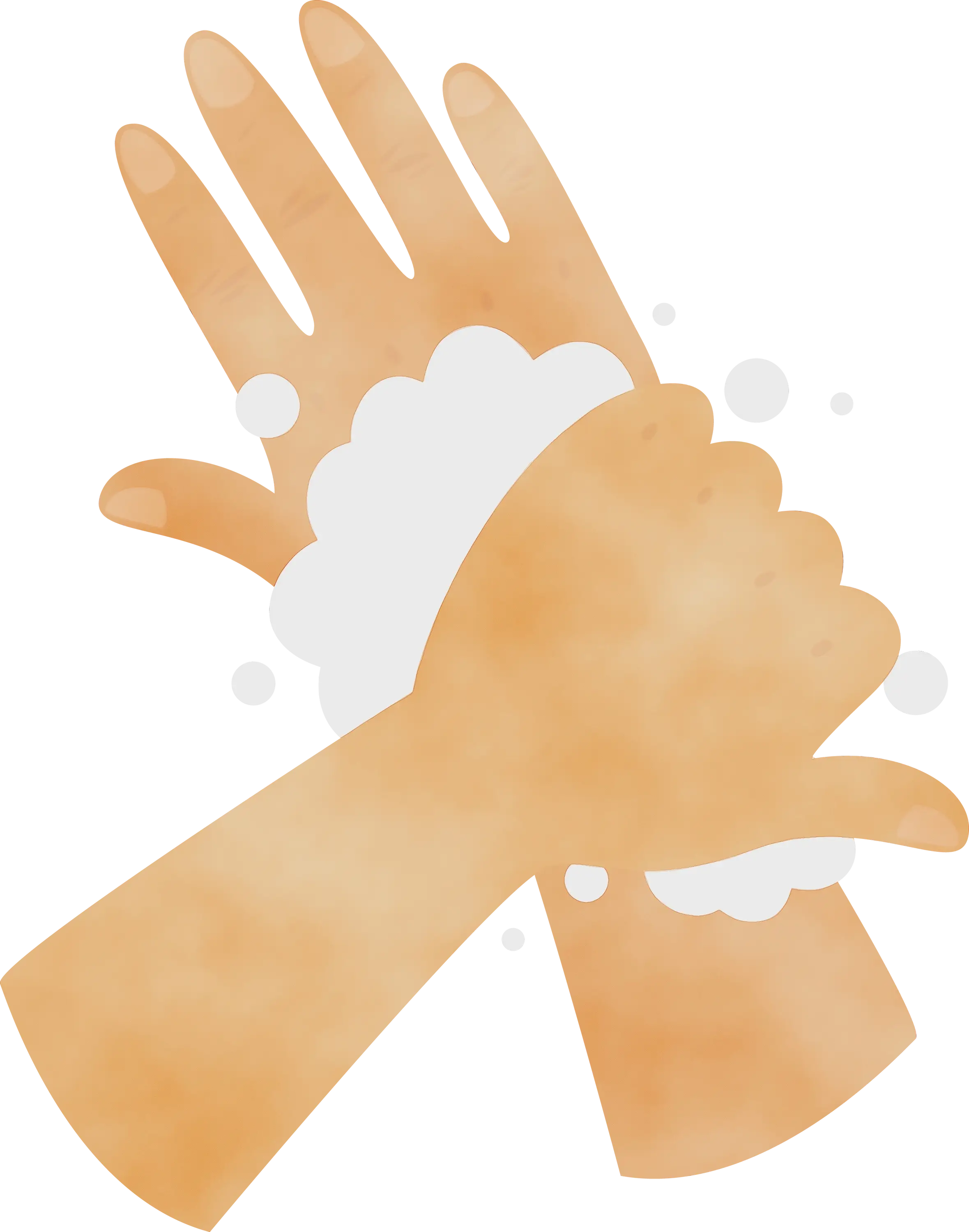 Hand Washing Illustration with Soap Lather