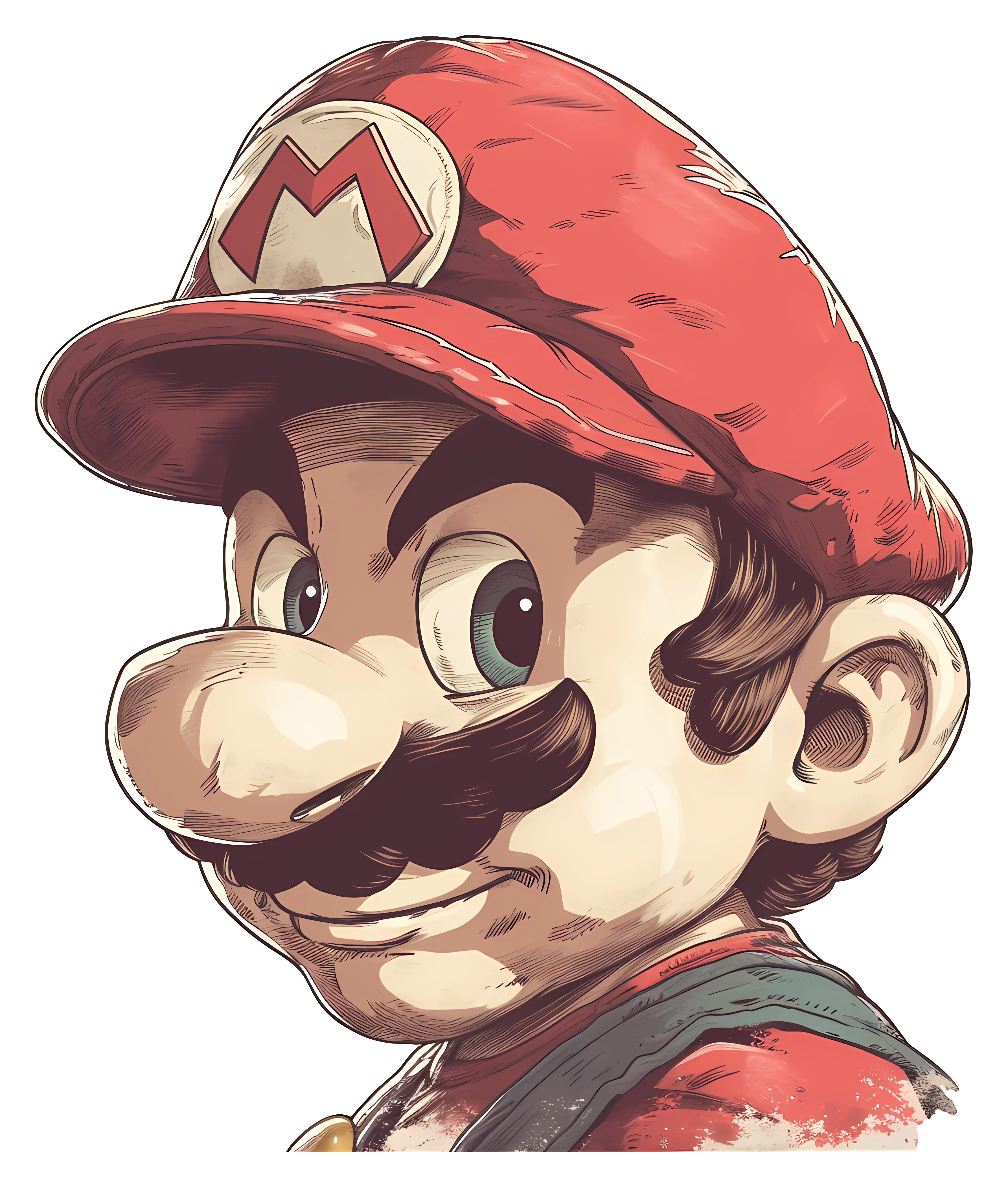 Iconic Gaming Character with Mustache and Cap
