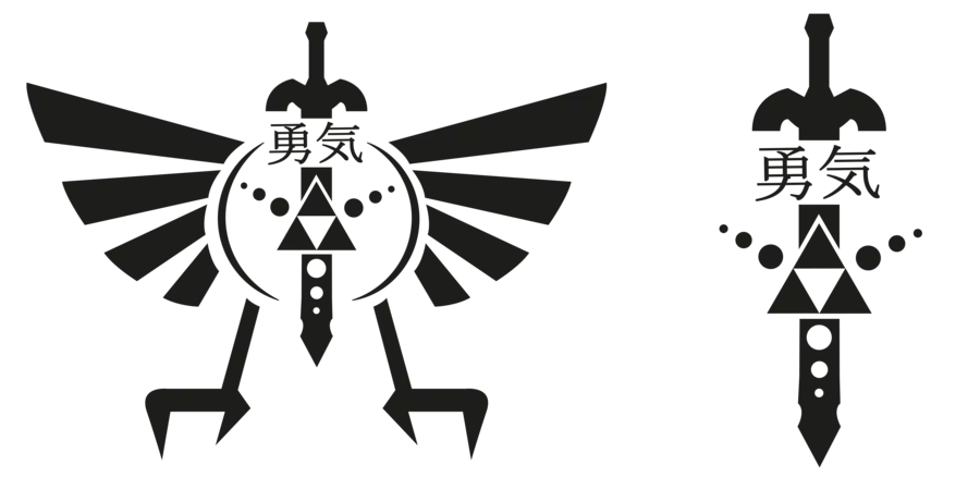 Sword and Wings Symbol with Japanese Characters