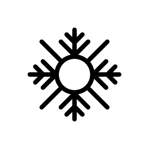 Black Snowflake Icon for Winter Themes