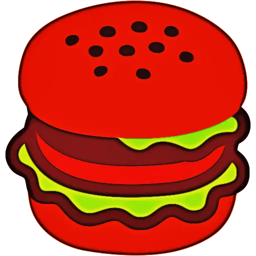 Red Hamburger Cartoon Illustration