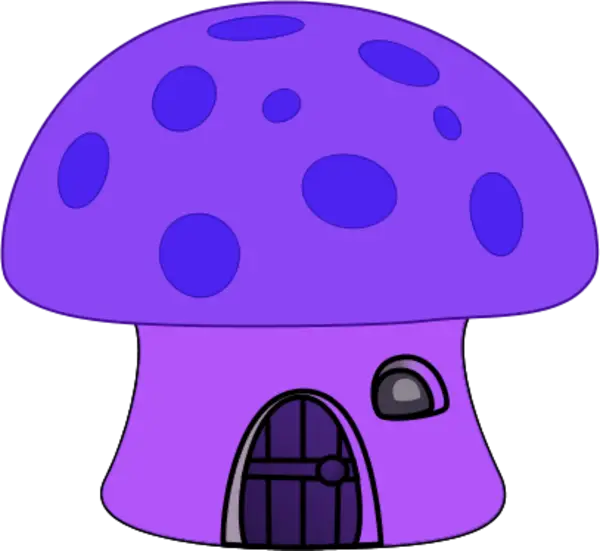 Adorable Purple Mushroom House Illustration