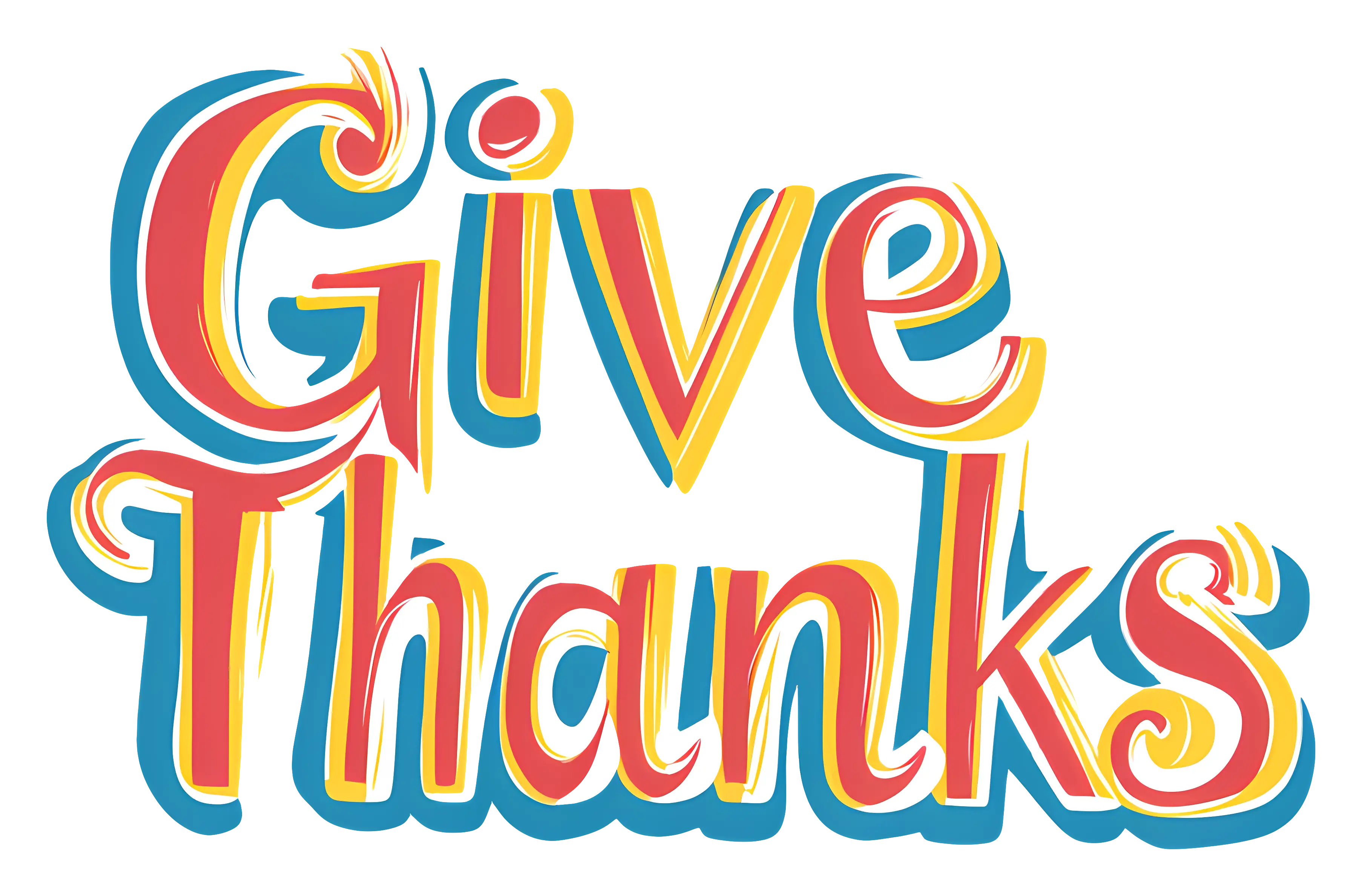 Colorful Thanksgiving &#039;Give Thanks&#039; Text Design